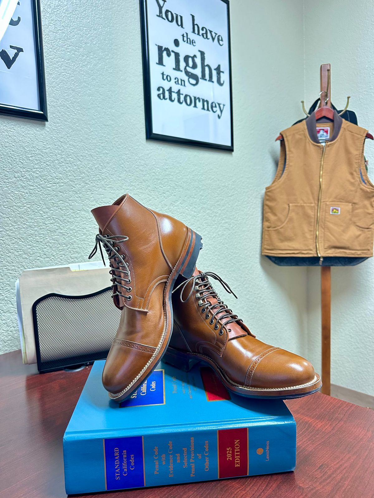 Photo by Suited_n_Booted on March 12, 2026 of the Viberg Service Boot BCT in ANNONAY VOCALAU TAN FRENCH CALF.