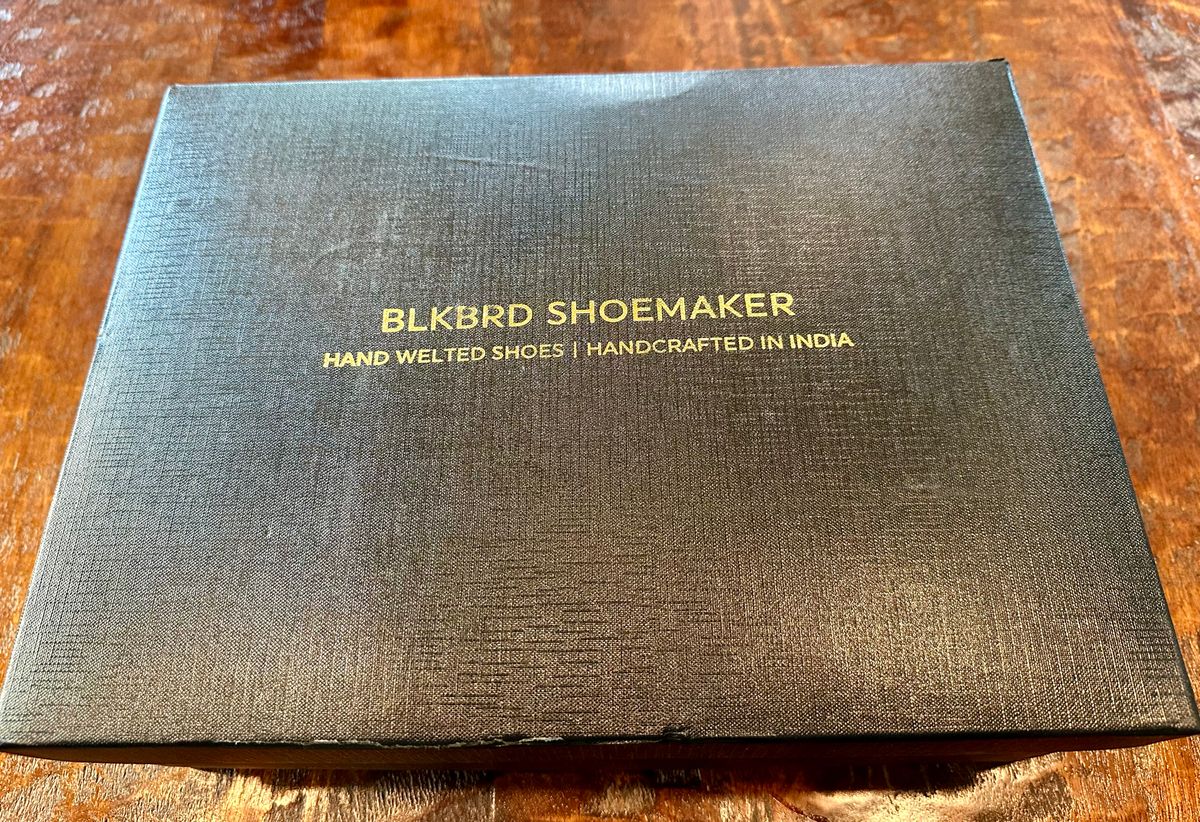 Photo by Suited_n_Booted on April 15, 2026 of the Blkbrd Shoemaker Luchador Service Boot in Maryam Navy Horsehide.