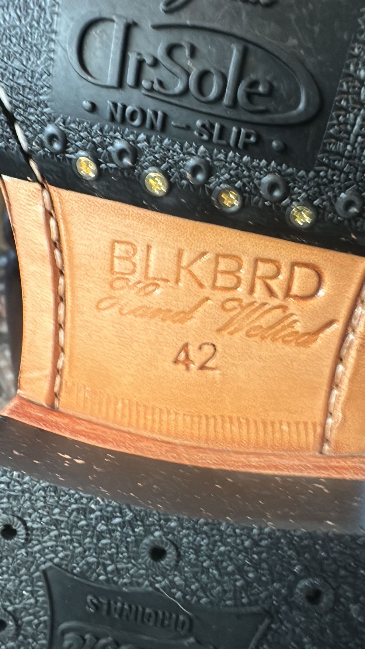 Photo by Suited_n_Booted on April 15, 2026 of the Blkbrd Shoemaker Luchador Service Boot in Maryam Navy Horsehide.