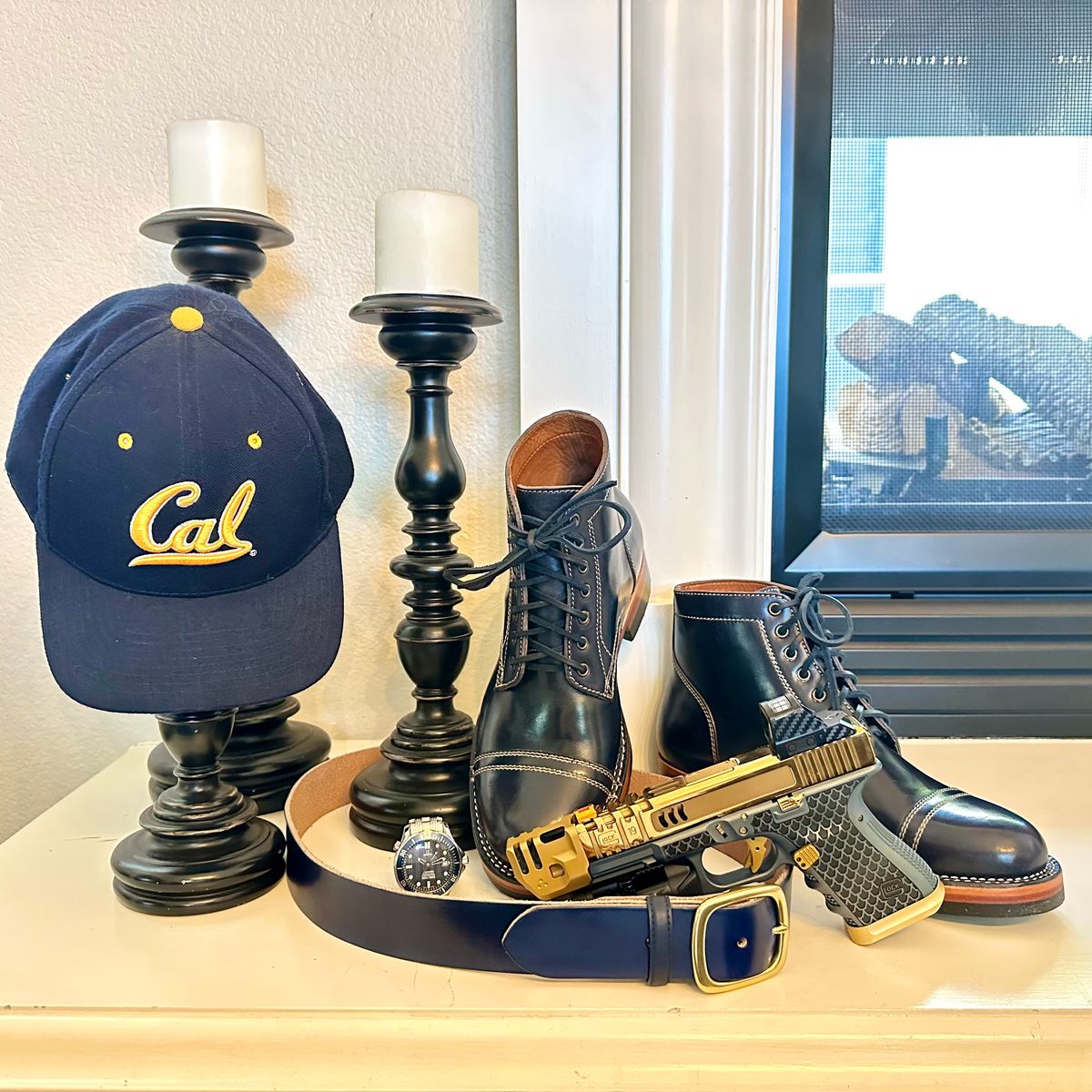 Photo by Suited_n_Booted on May 14, 2026 of the Blkbrd Shoemaker Luchador Service Boot in Maryam Navy Horsehide.