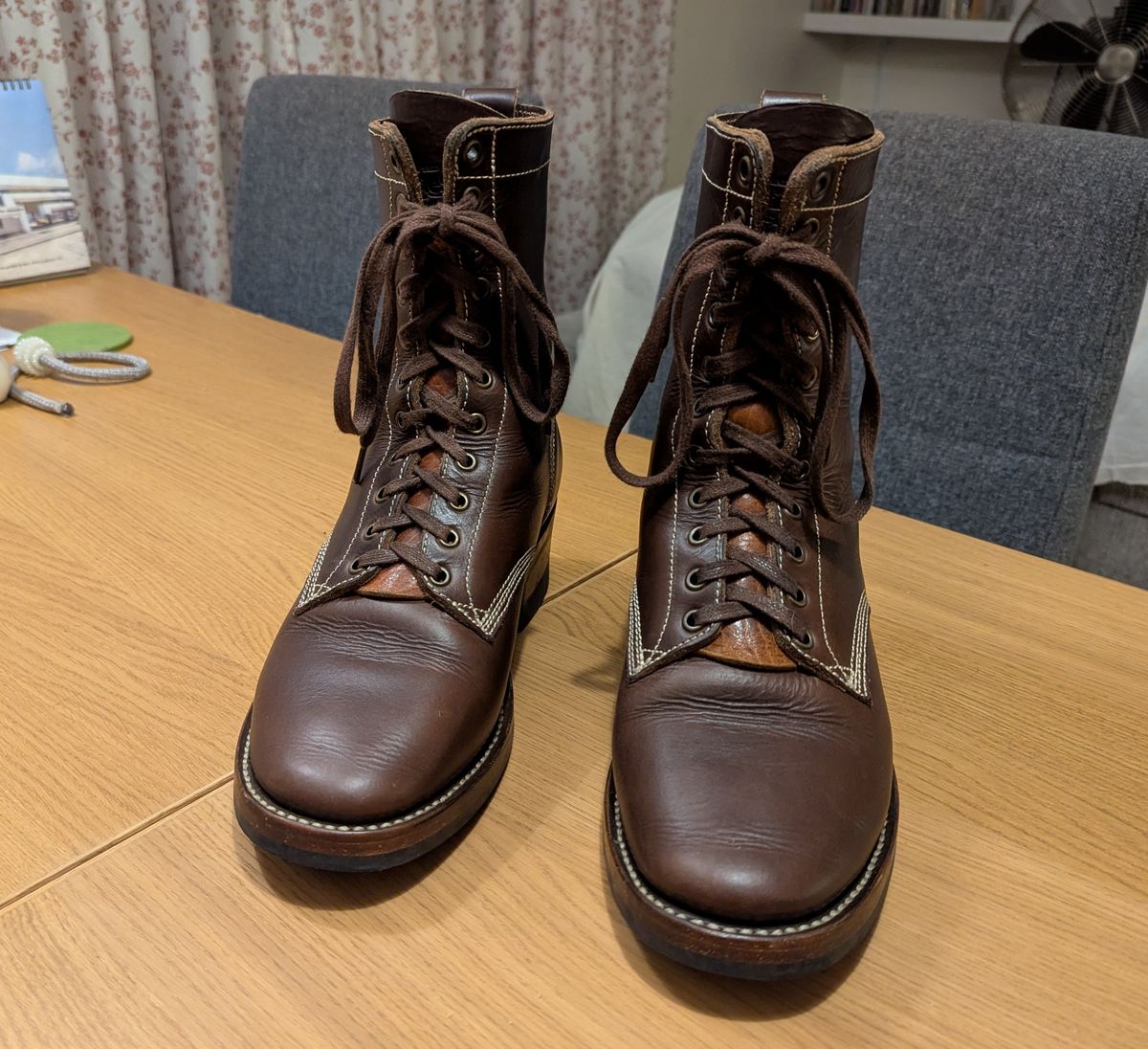 Photo by BoxingCoachBrian on June 1, 2025 of the Willie's Handmade Boots Boondocker in Horween Brown Chromexcel.
