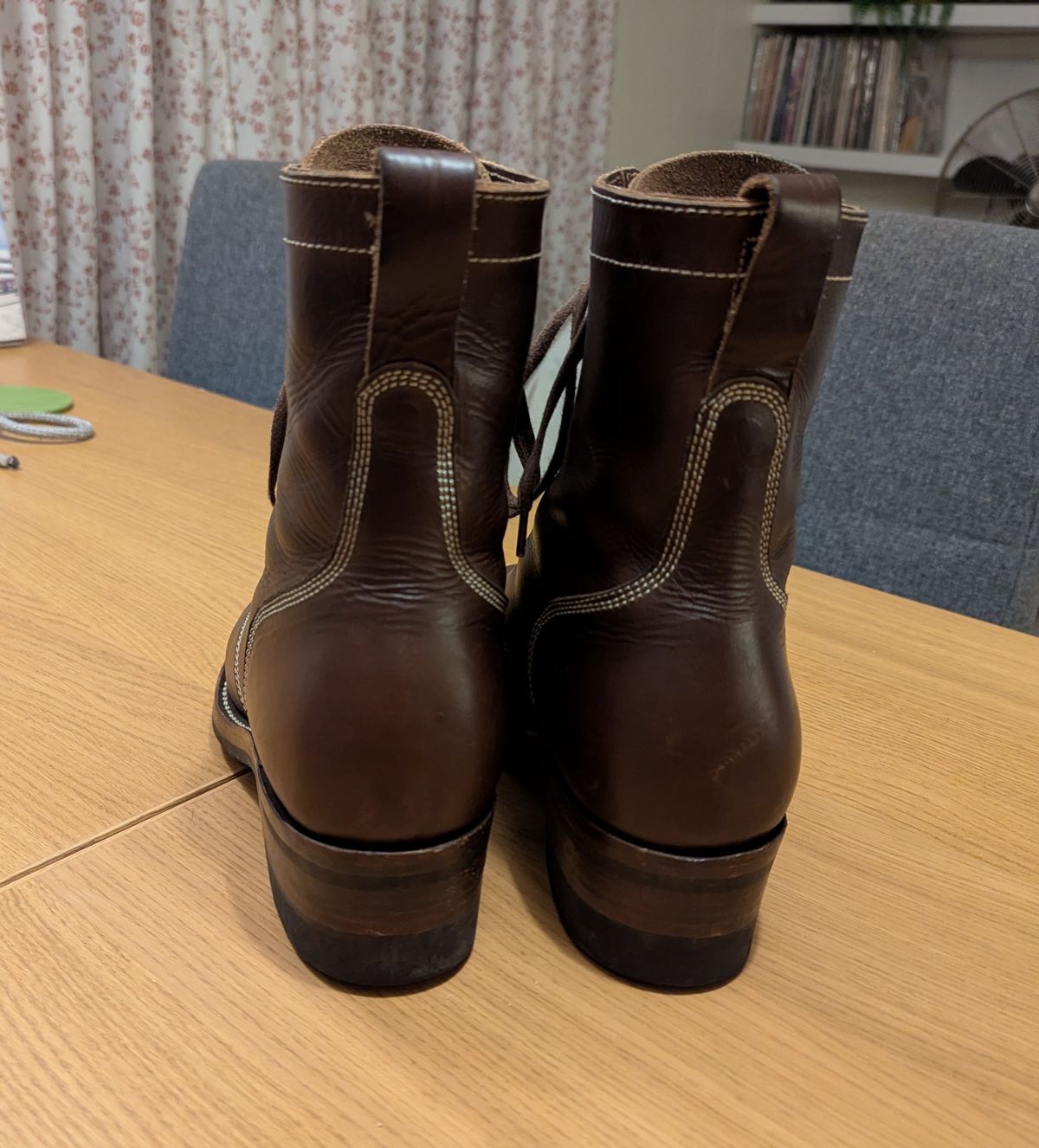 Photo by BoxingCoachBrian on June 1, 2025 of the Willie's Handmade Boots Boondocker in Horween Brown Chromexcel.