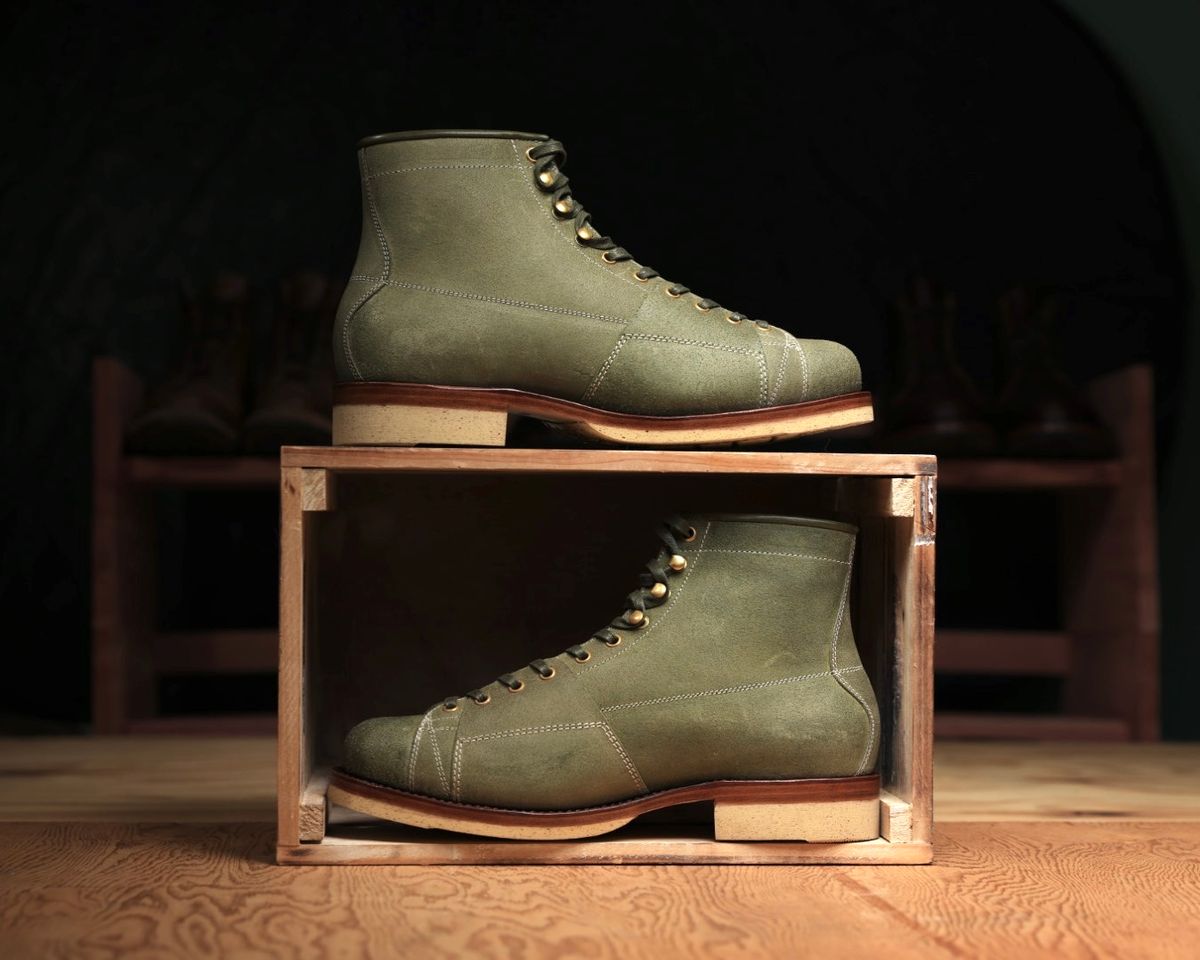 Photo by ScuffedUpKicks on November 15, 2024 of the Sagara Cordmaster in Badalassi Carlo Oliva Minerva Roughout.