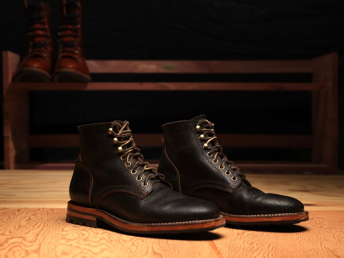 Photo by ScuffedUpKicks on November 5, 2024 of the Parkhurst The Allen in Horween Brown Waxed Flesh.