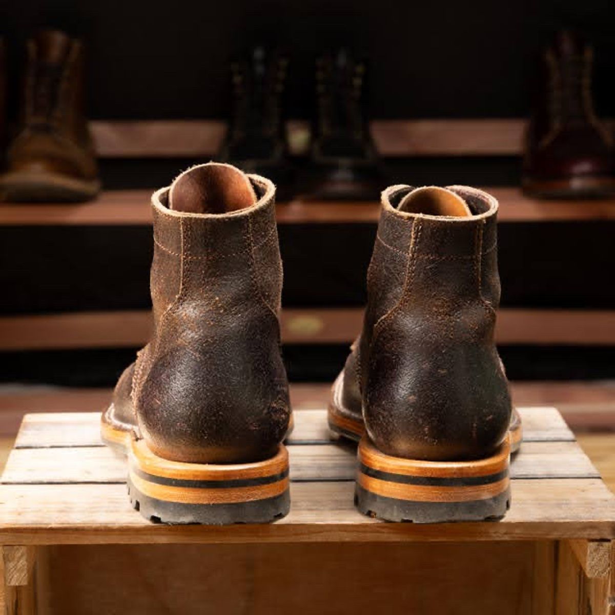 Photo by ScuffedUpKicks on January 6, 2025 of the Parkhurst The Allen in Horween Brown Waxed Flesh.