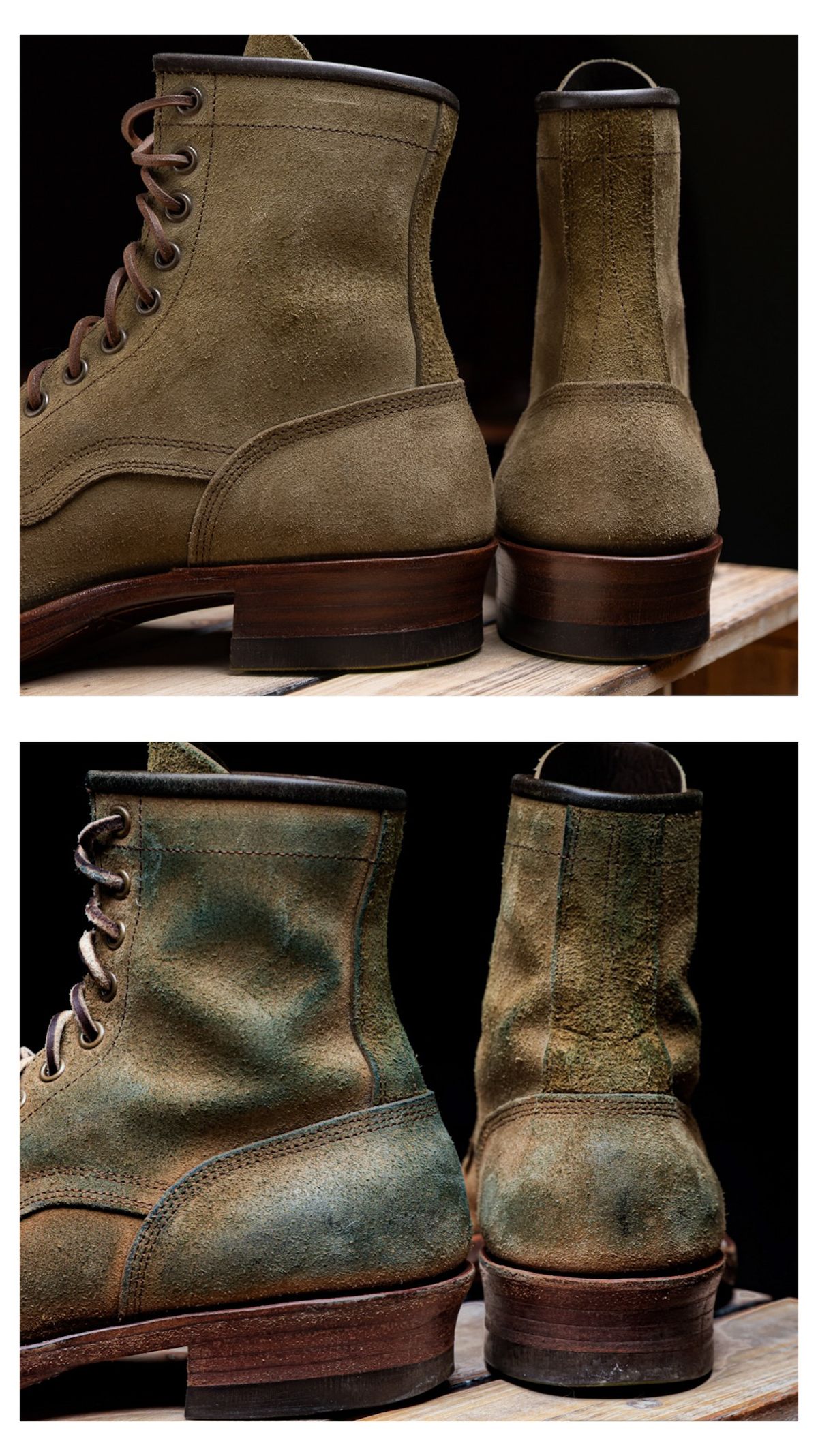 Photo by ScuffedUpKicks on April 9, 2026 of the Sobreiro Boots Estrella in Lo Stivale Natural Roughout.