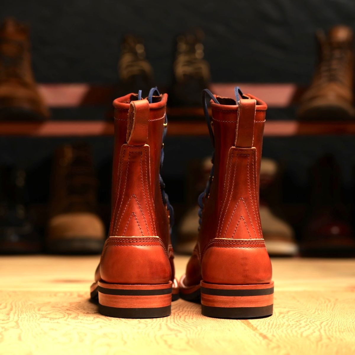 Photo by ScuffedUpKicks on October 1, 2024 of the Nicks x Parkhurst V2 in Wickett & Craig Tan Oiled Latigo.