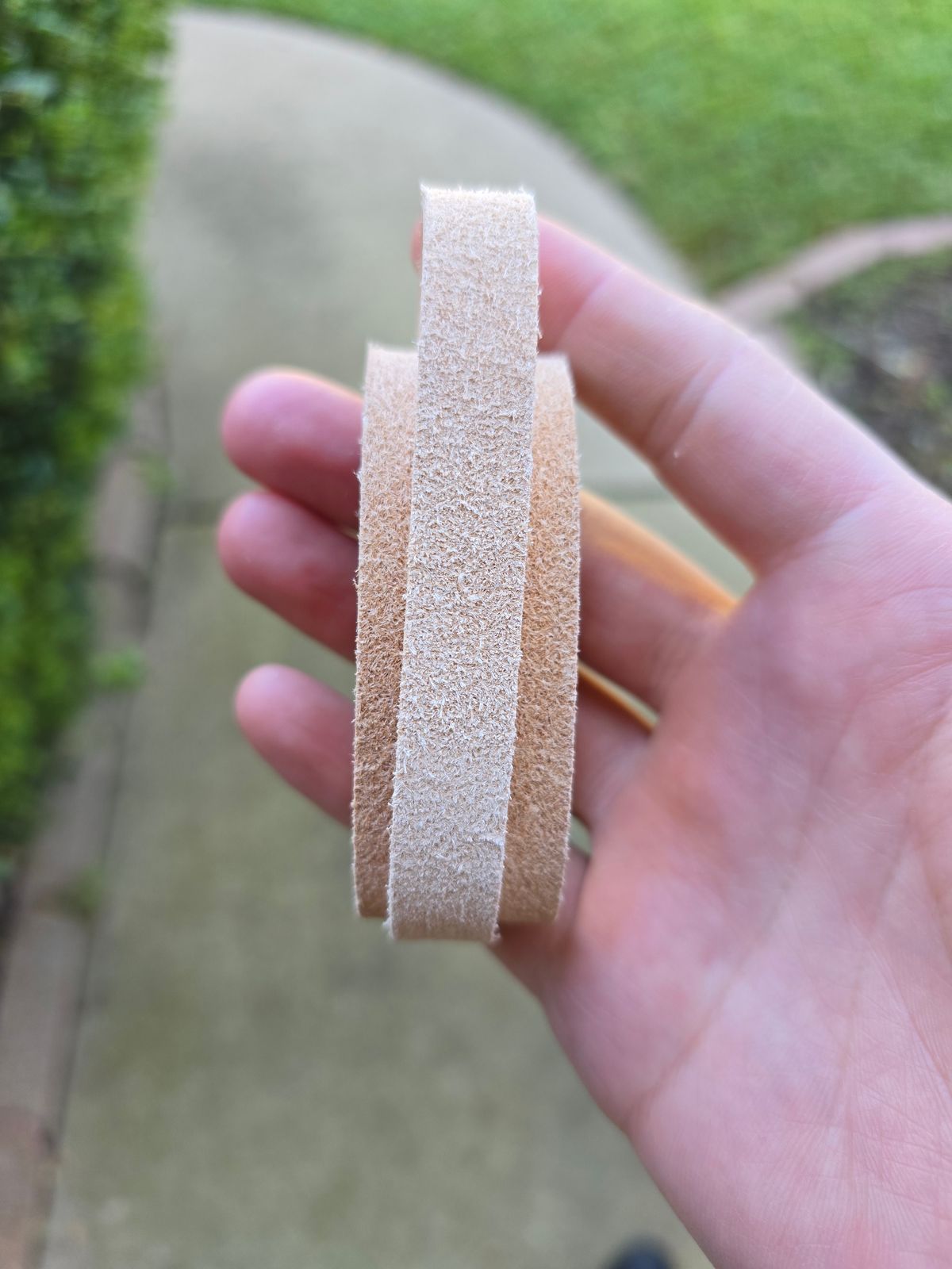 Photo by alanight on November 2, 2025 of the Harker Leatherworks Wristband in Natural Roughout Veg Tan.