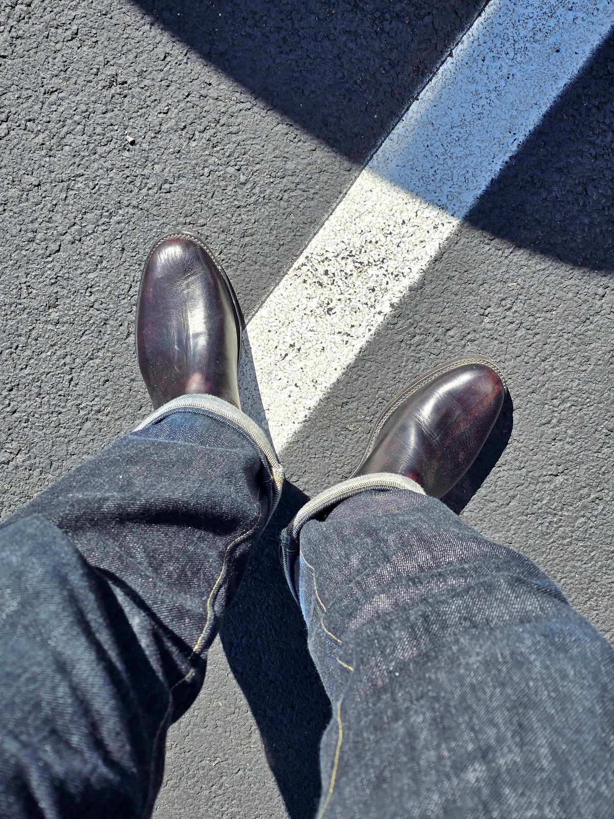 Photo by alanight on October 30, 2025 of the Fortis Boots Engineer Pandawa Last in Fortis Boots Indonesian Natural Vegtan Hand Overdye.