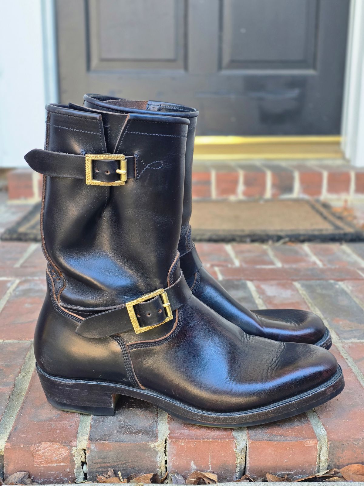 Photo by alanight on February 5, 2026 of the Fortis Boots Engineer Pandawa Last in Fortis Boots Indonesian Natural Vegtan Hand Overdye.