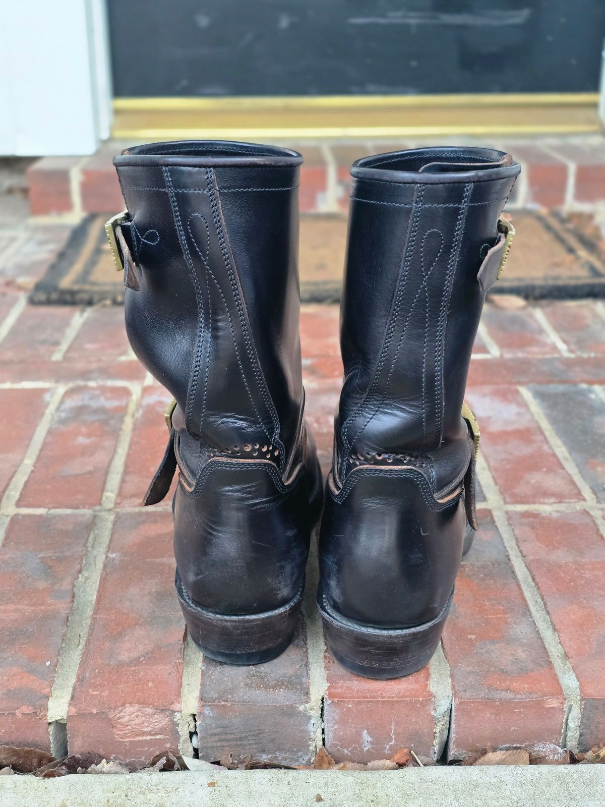 Photo by alanight on March 6, 2026 of the Fortis Boots Engineer Pandawa Last in Fortis Boots Indonesian Natural Vegtan Hand Overdye.