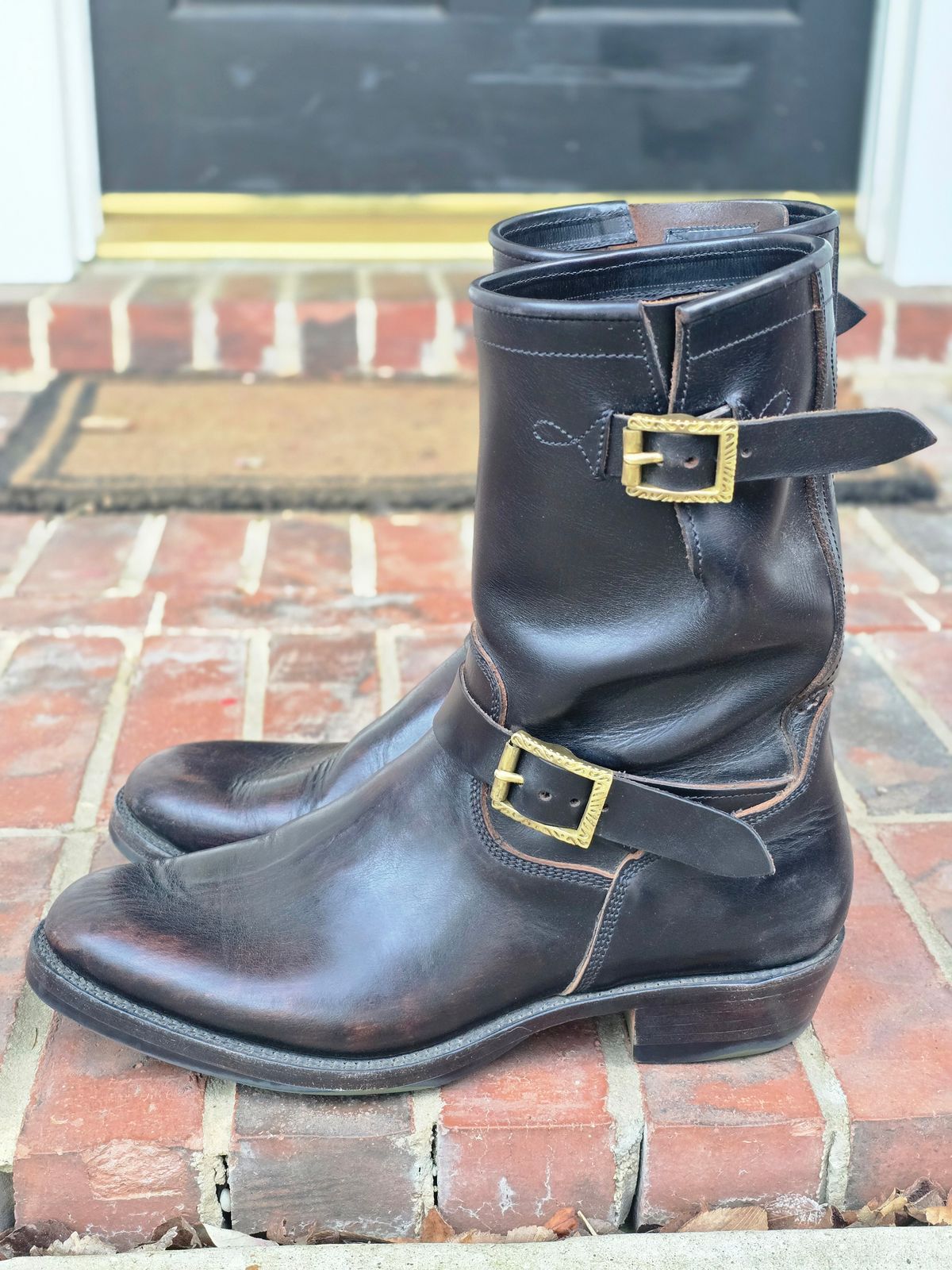 Photo by alanight on March 6, 2026 of the Fortis Boots Engineer Pandawa Last in Fortis Boots Indonesian Natural Vegtan Hand Overdye.