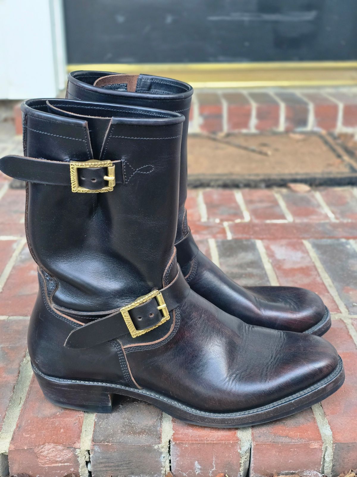 Photo by alanight on March 6, 2026 of the Fortis Boots Engineer Pandawa Last in Fortis Boots Indonesian Natural Vegtan Hand Overdye.