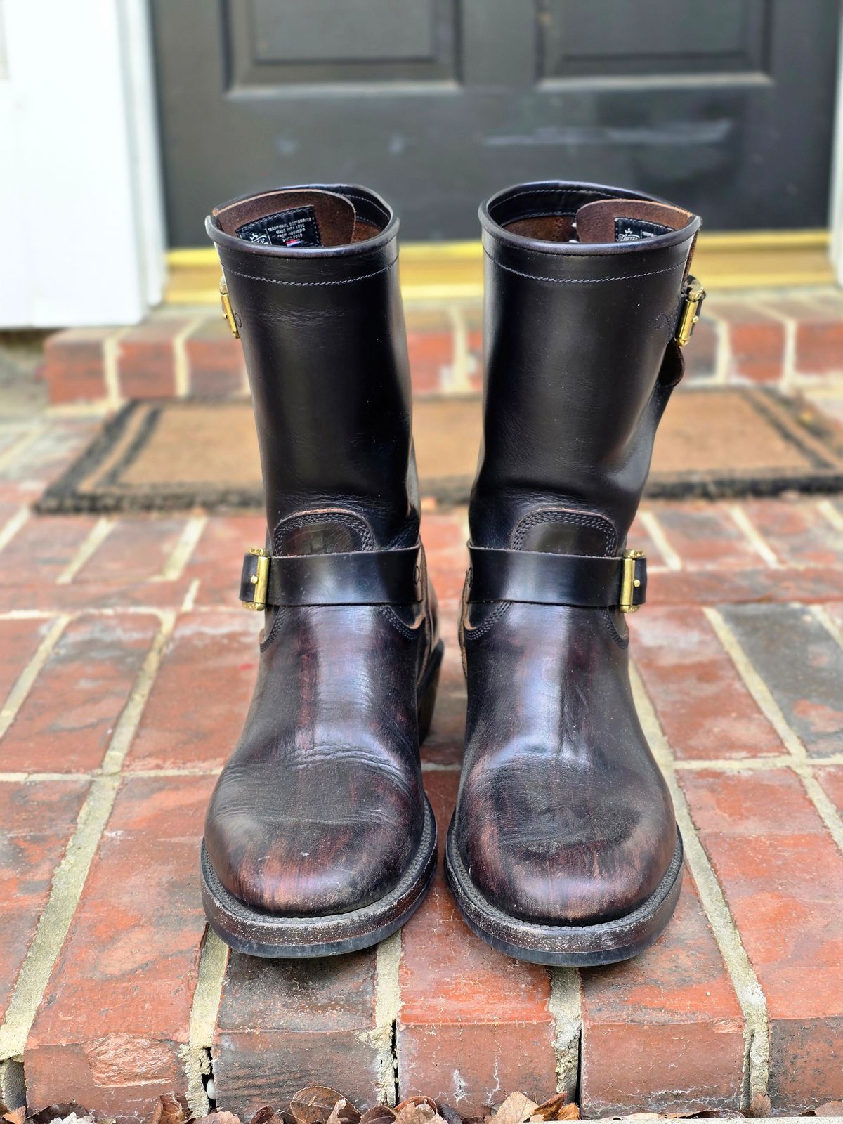 Photo by alanight on April 5, 2026 of the Fortis Boots Engineer Pandawa Last in Fortis Boots Indonesian Natural Vegtan Hand Overdye.