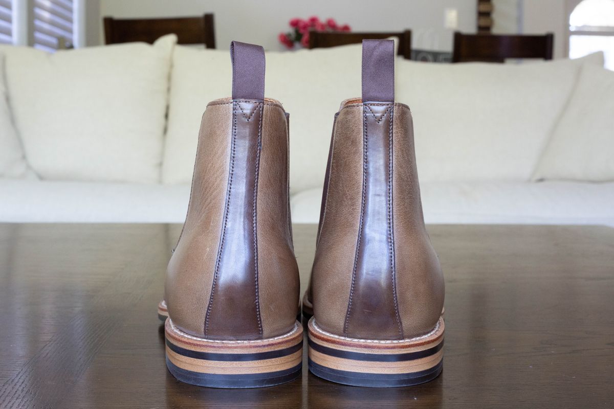 Photo by alanight on October 1, 2024 of the Grant Stone Chelsea Boot in Horween Dune Chromexcel.