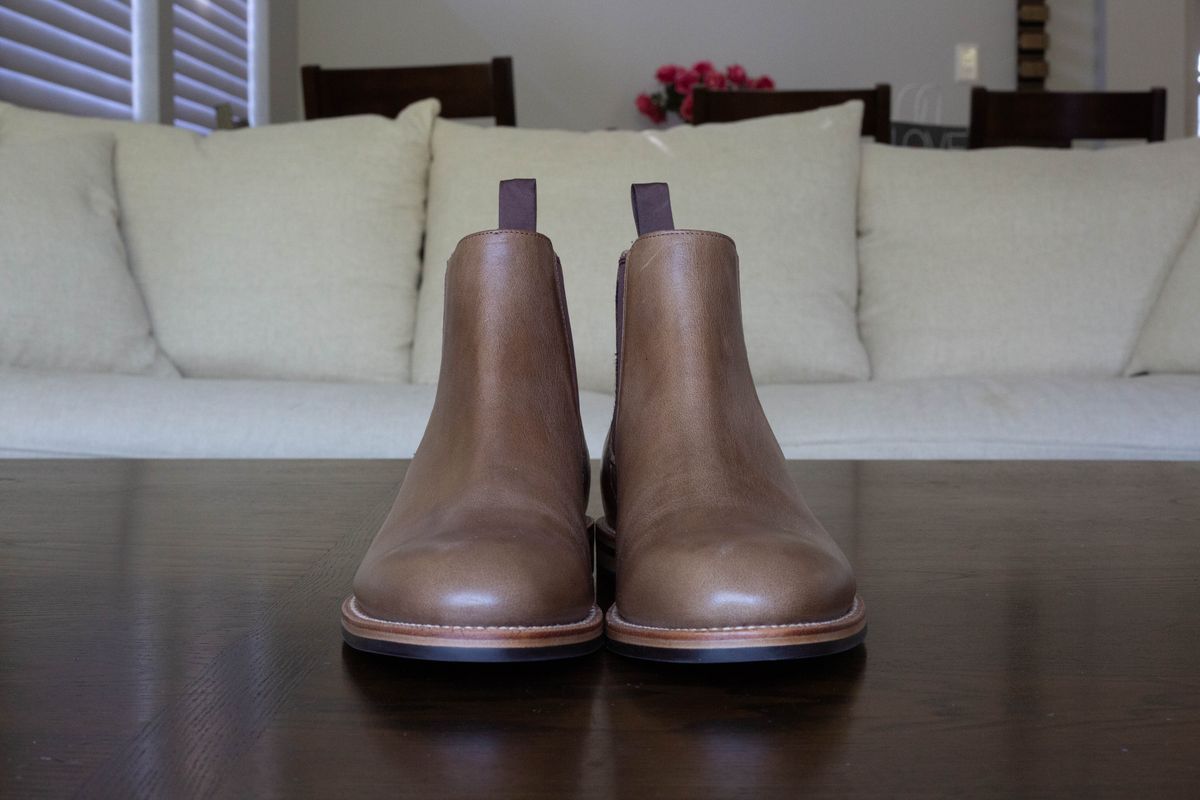 Photo by alanight on October 1, 2024 of the Grant Stone Chelsea Boot in Horween Dune Chromexcel.