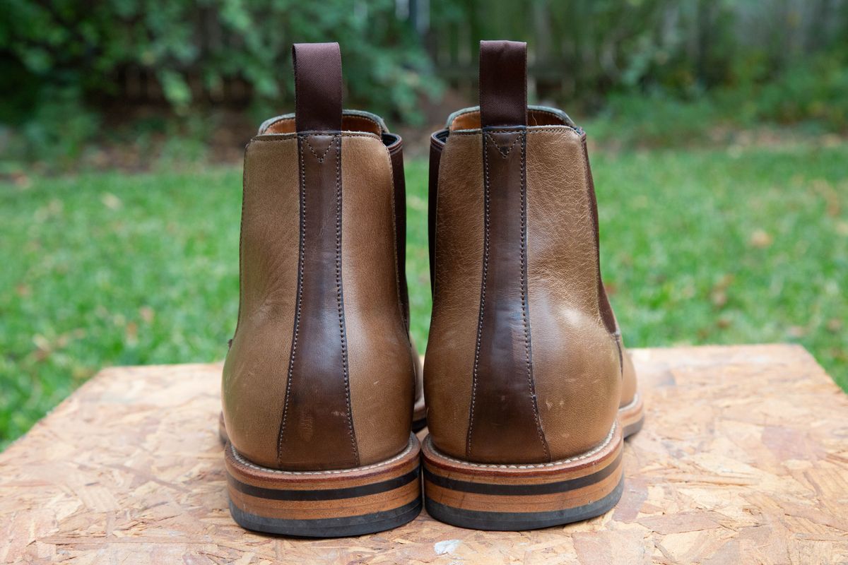 Photo by alanight on November 3, 2024 of the Grant Stone Chelsea Boot in Horween Dune Chromexcel.
