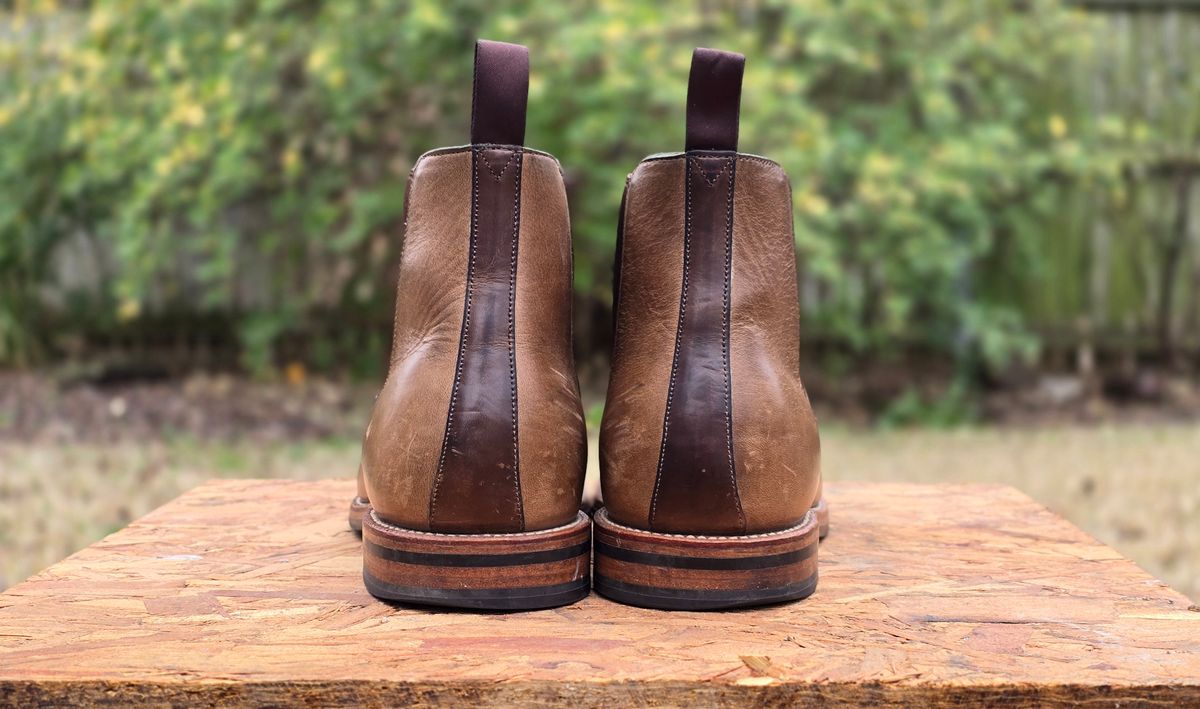 Photo by alanight on February 4, 2025 of the Grant Stone Chelsea Boot in Horween Dune Chromexcel.