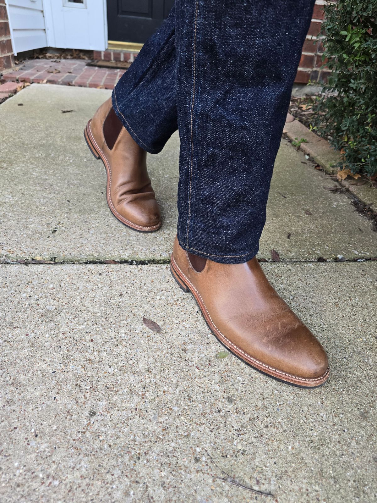 Photo by alanight on March 4, 2025 of the Grant Stone Chelsea Boot in Horween Dune Chromexcel.