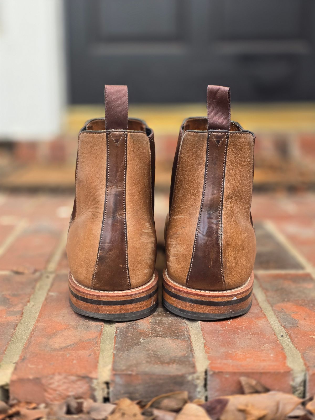 Photo by alanight on March 4, 2025 of the Grant Stone Chelsea Boot in Horween Dune Chromexcel.