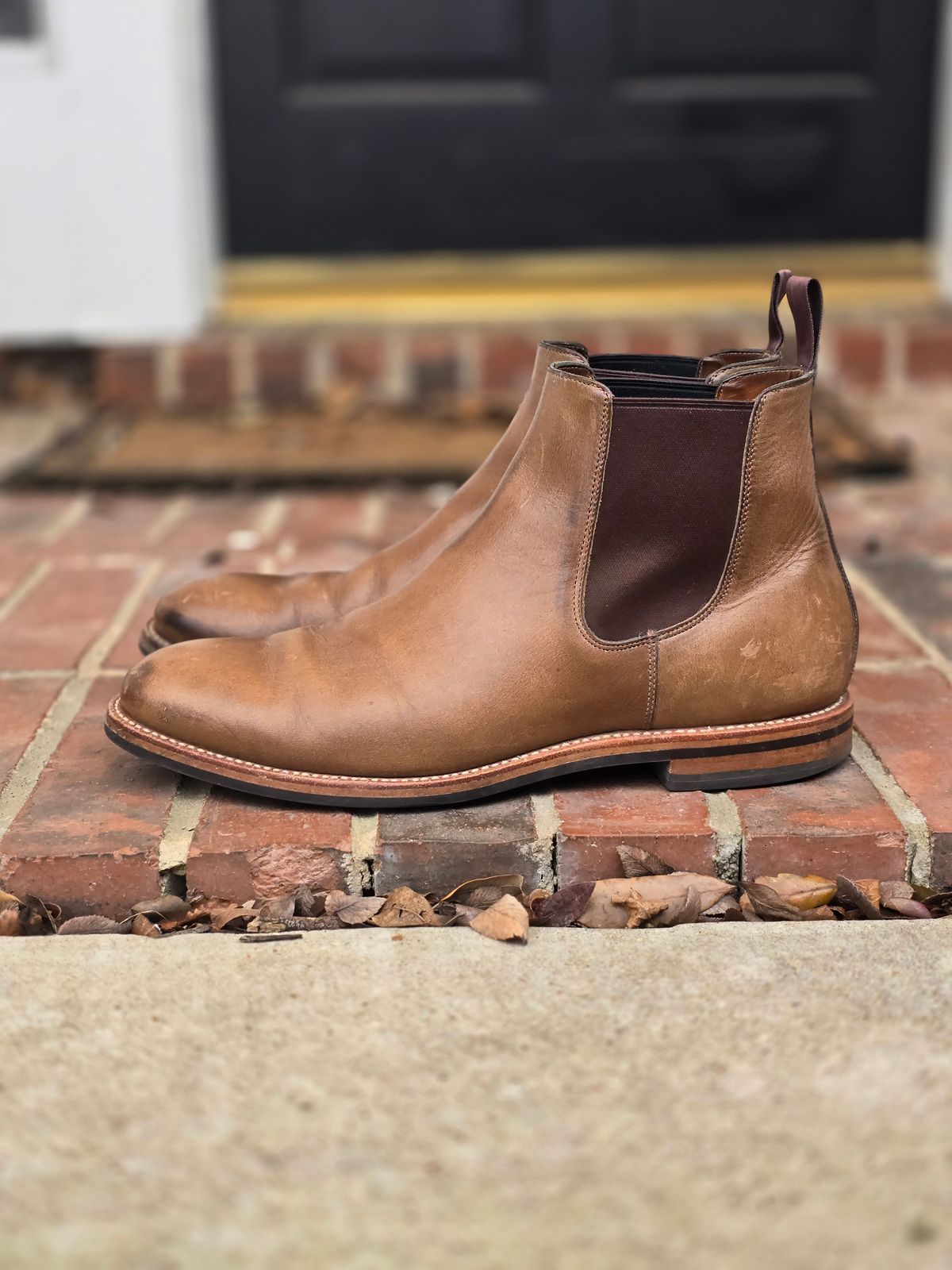 Photo by alanight on March 4, 2025 of the Grant Stone Chelsea Boot in Horween Dune Chromexcel.