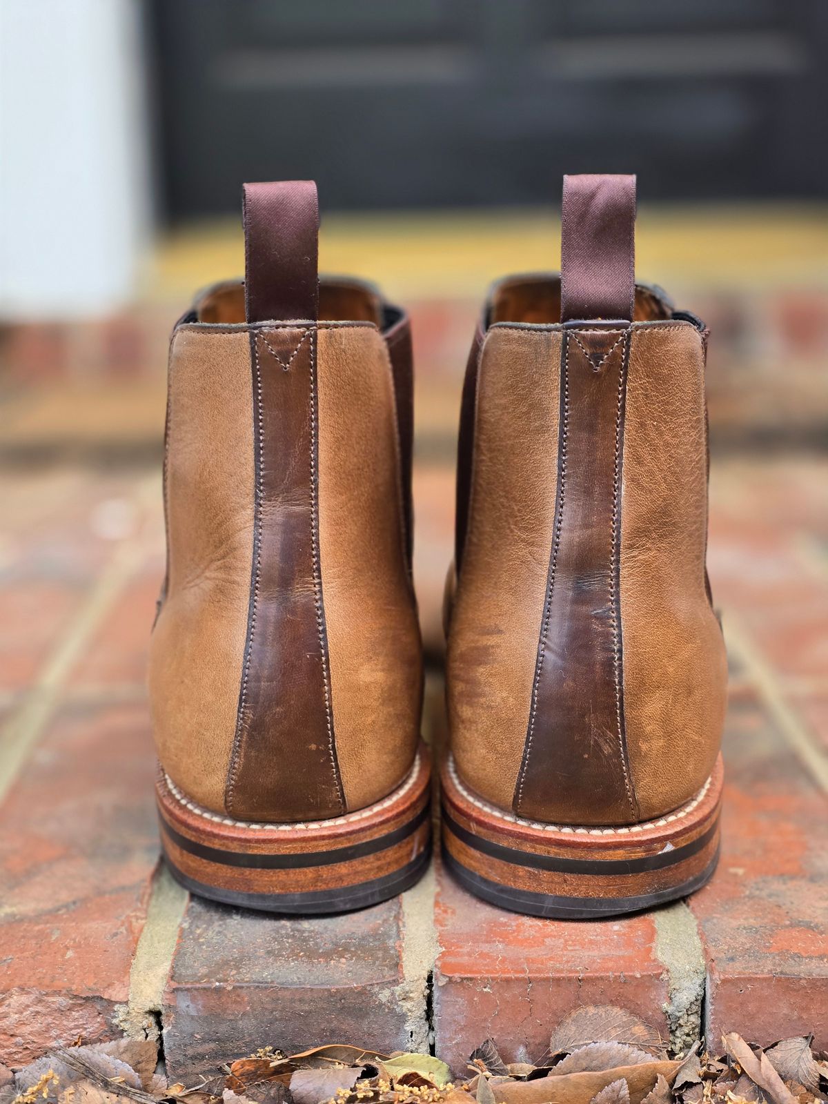 Photo by alanight on April 1, 2025 of the Grant Stone Chelsea Boot in Horween Dune Chromexcel.