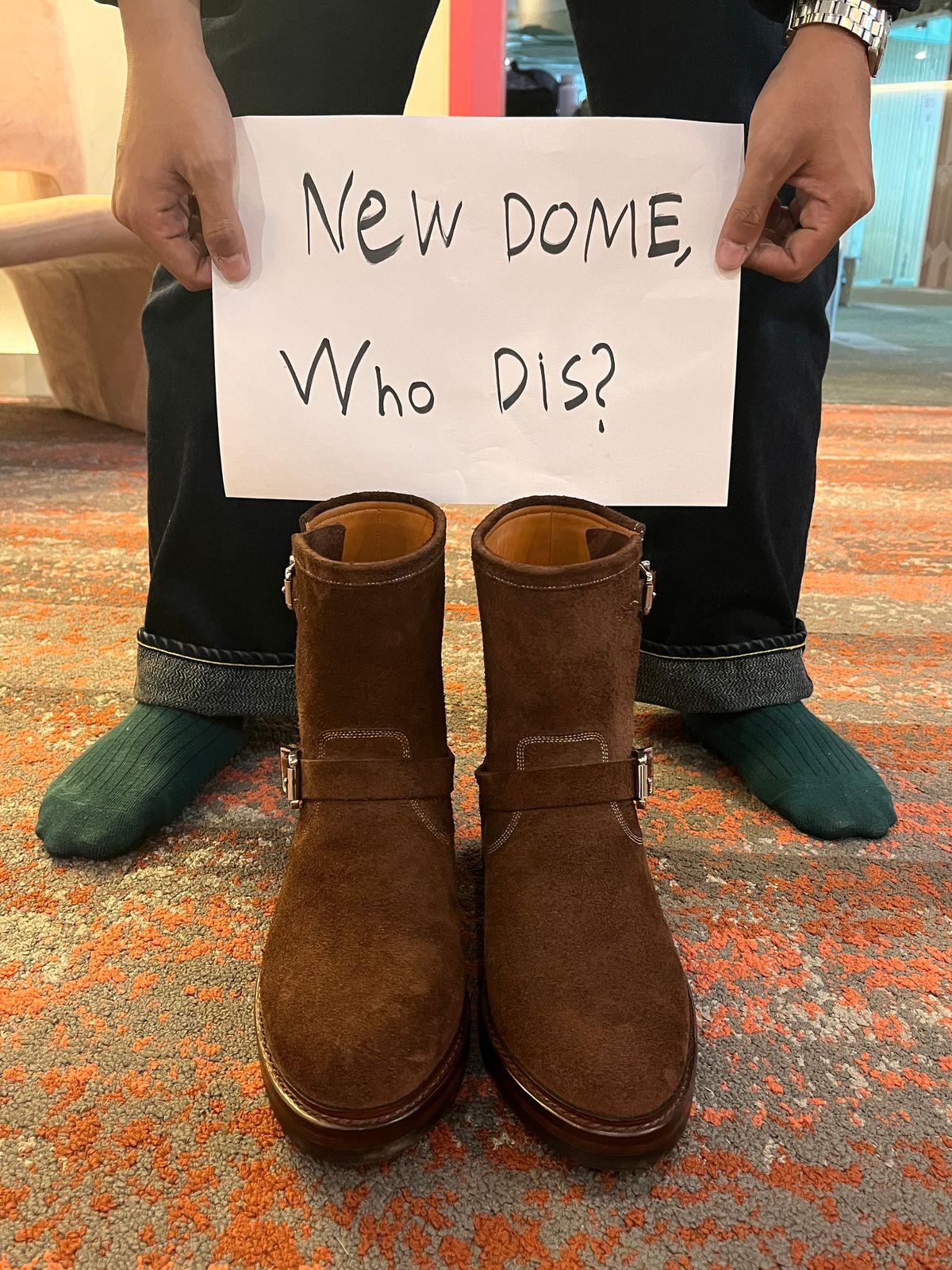 Photo by audysco on October 1, 2025 of the Junkard Engineer Boots in Indonesian Dark Brown Rough Out.