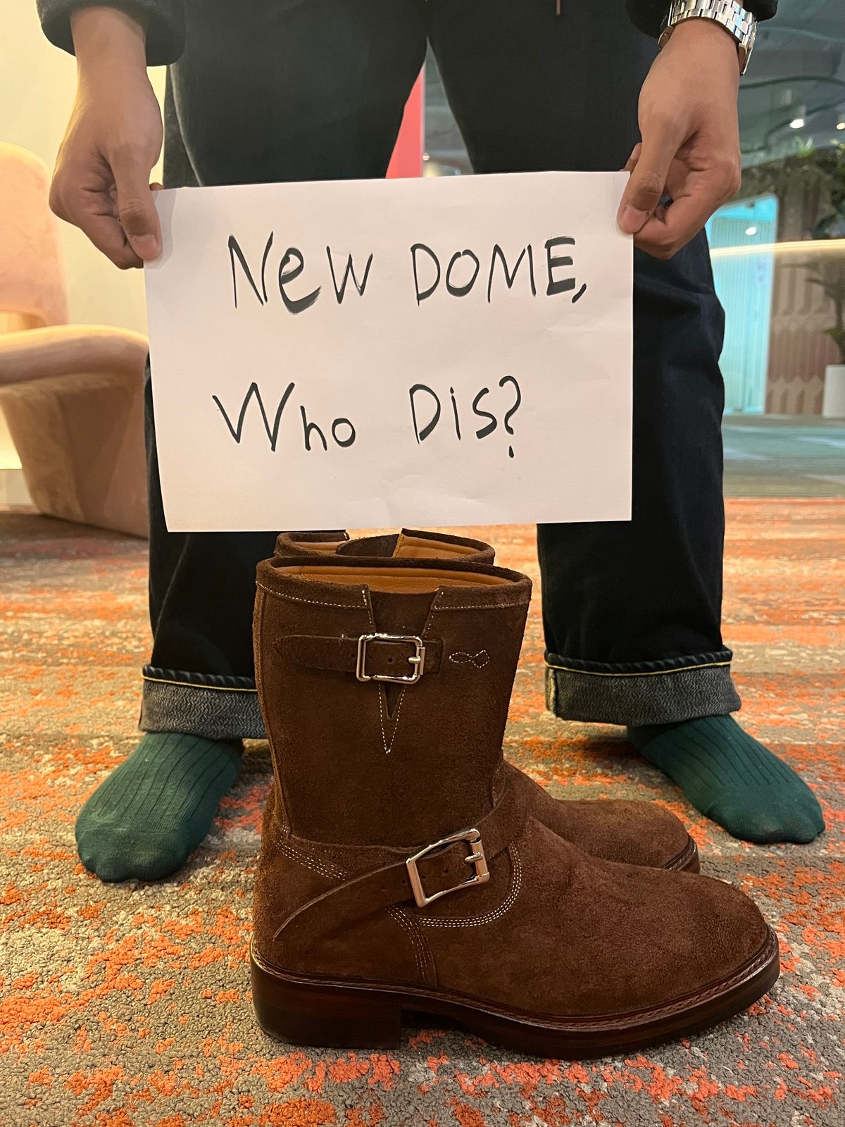 Photo by audysco on October 1, 2025 of the Junkard Engineer Boots in Indonesian Dark Brown Rough Out.