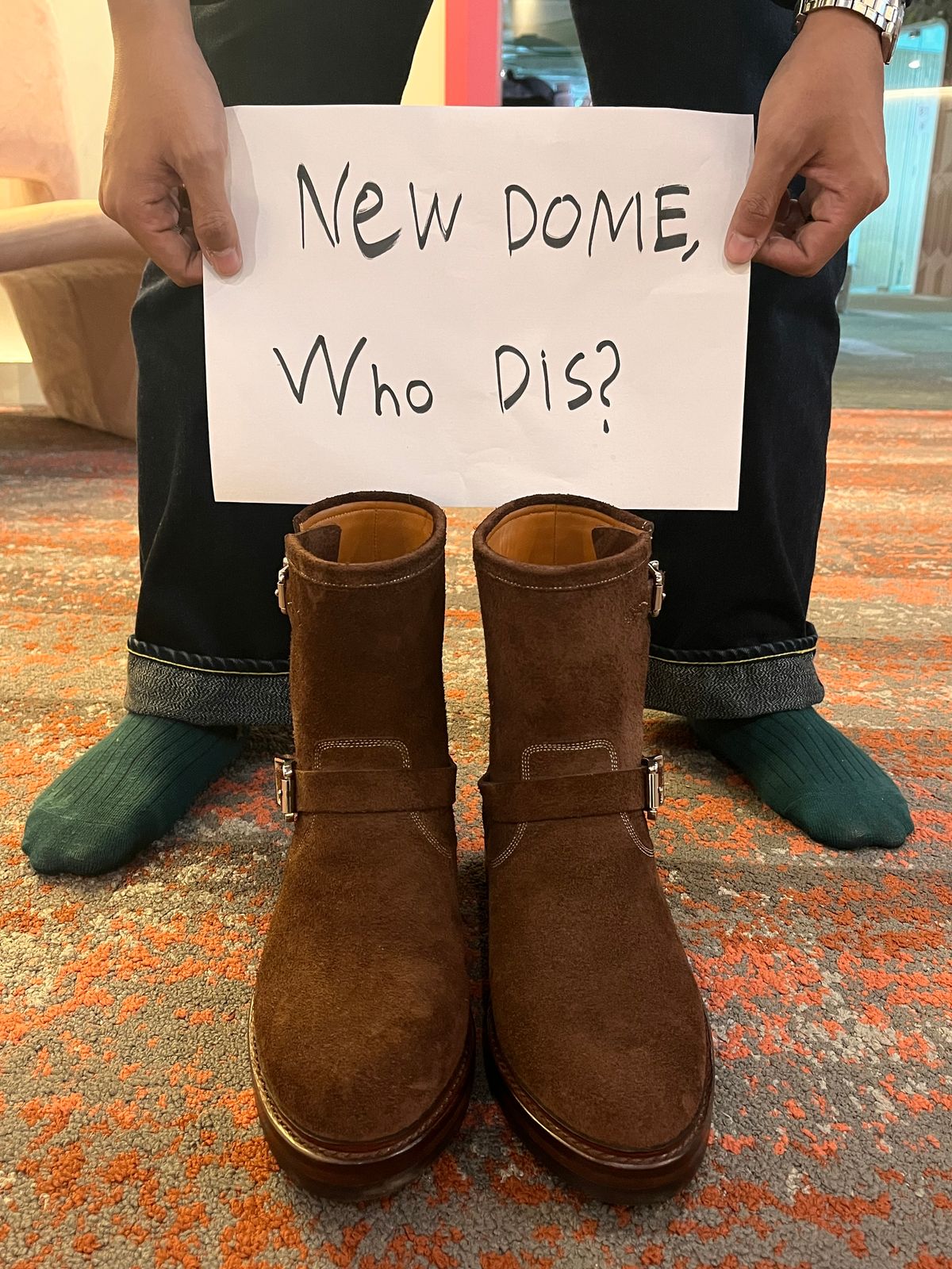 Photo by audysco on October 1, 2025 of the Junkard Engineer Boots in Indonesian Dark Brown Rough Out.