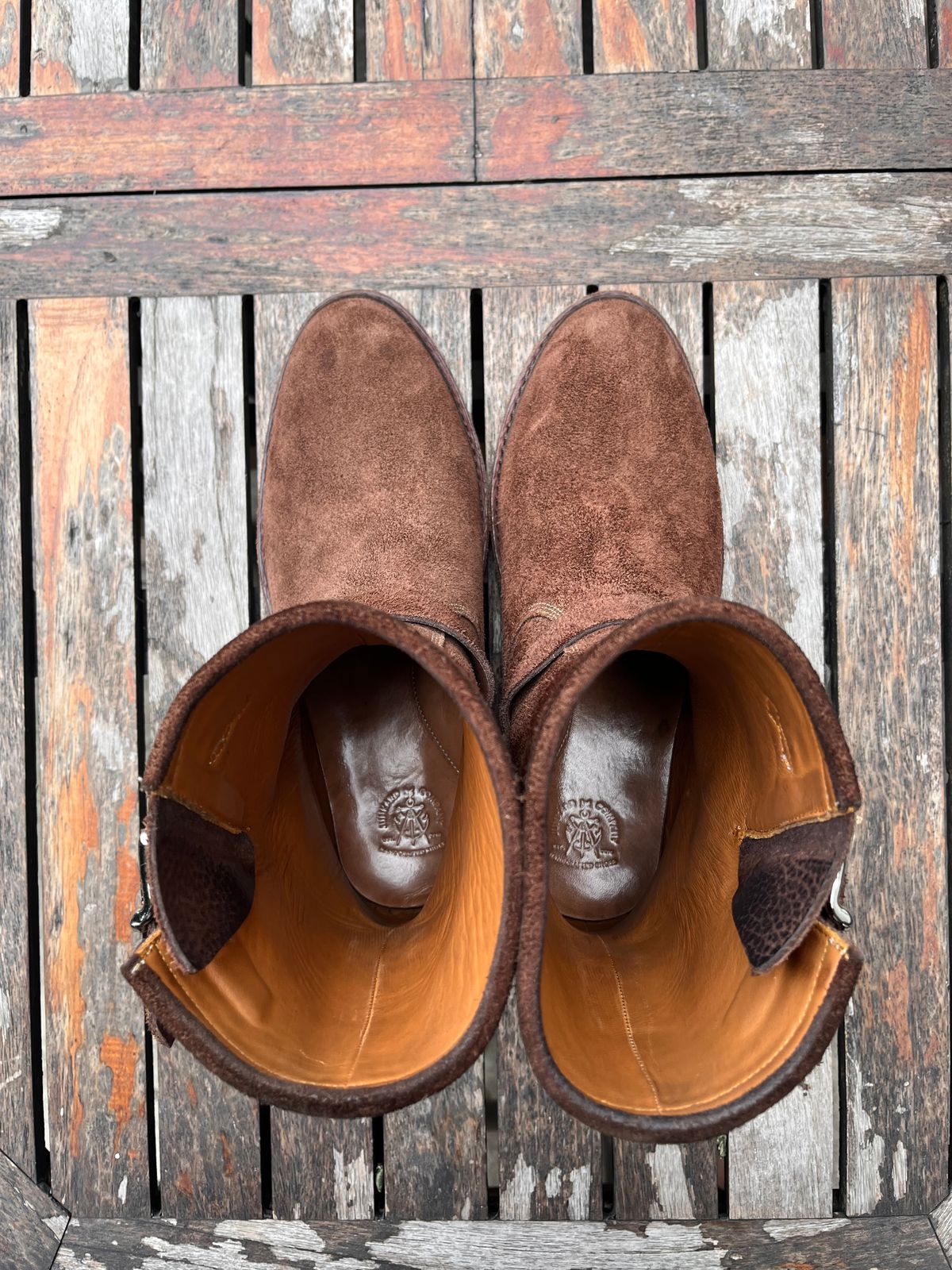 Photo by audysco on November 6, 2025 of the Junkard Engineer Boots in Indonesian Dark Brown Rough Out.