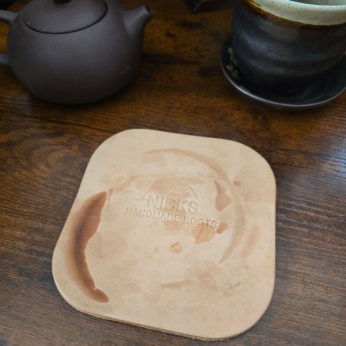 Photo by calljeef on December 2, 2025 of the Nicks Coaster in Wickett & Craig Natural Veg Tan.