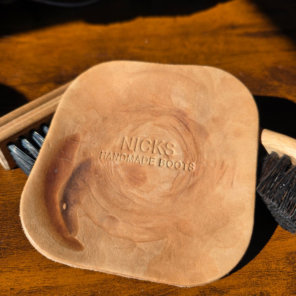 Photo by calljeef on February 1, 2026 of the Nicks Coaster in Wickett & Craig Natural Veg Tan.