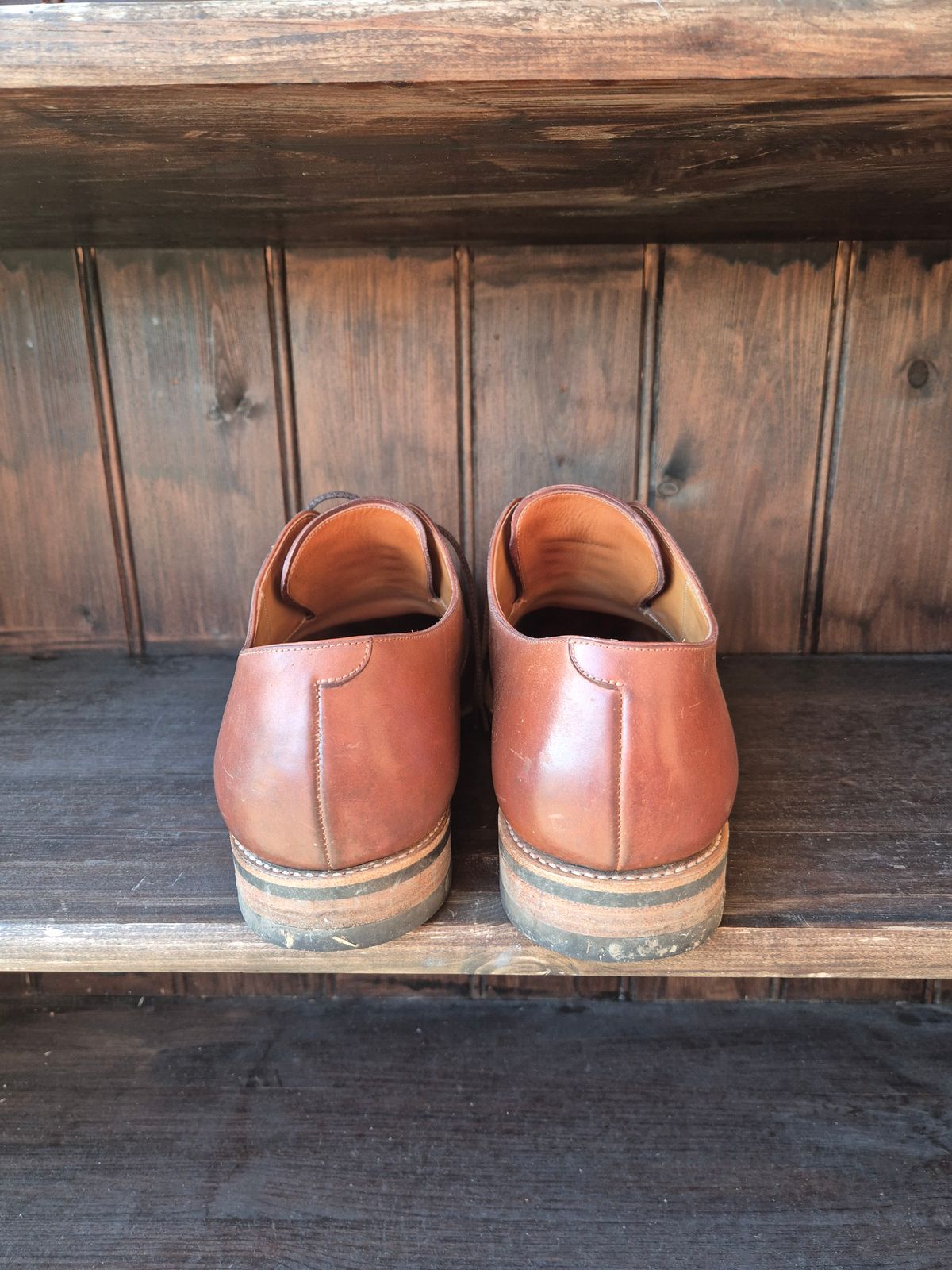 Photo by Natty on December 1, 2025 of the Carmina Custom Cap Toe Derby 80444 in Horween Natural Shell Cordovan.