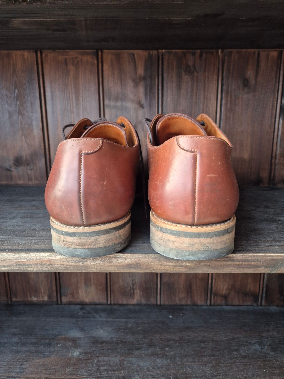Photo by Natty on January 3, 2026 of the Carmina Custom Cap Toe Derby 80444 in Horween Natural Shell Cordovan.