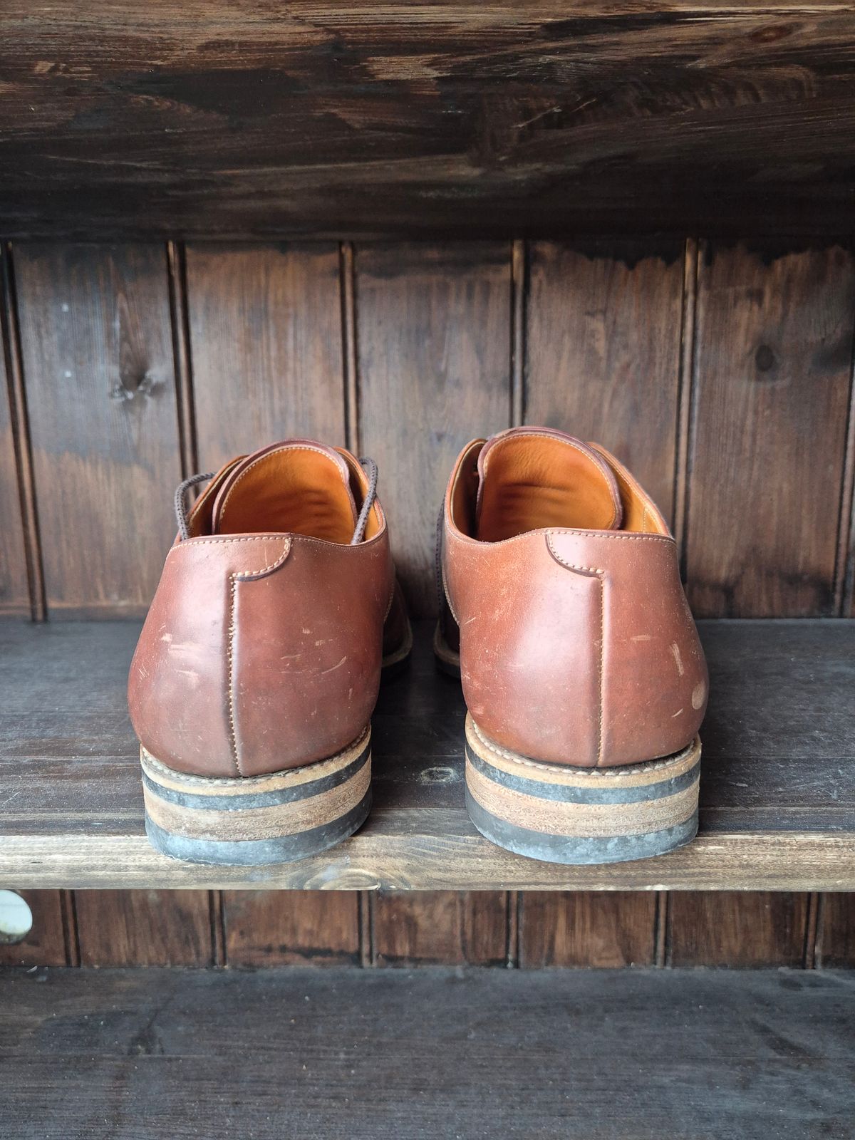 Photo by Natty on February 1, 2026 of the Carmina Custom Cap Toe Derby 80444 in Horween Natural Shell Cordovan.