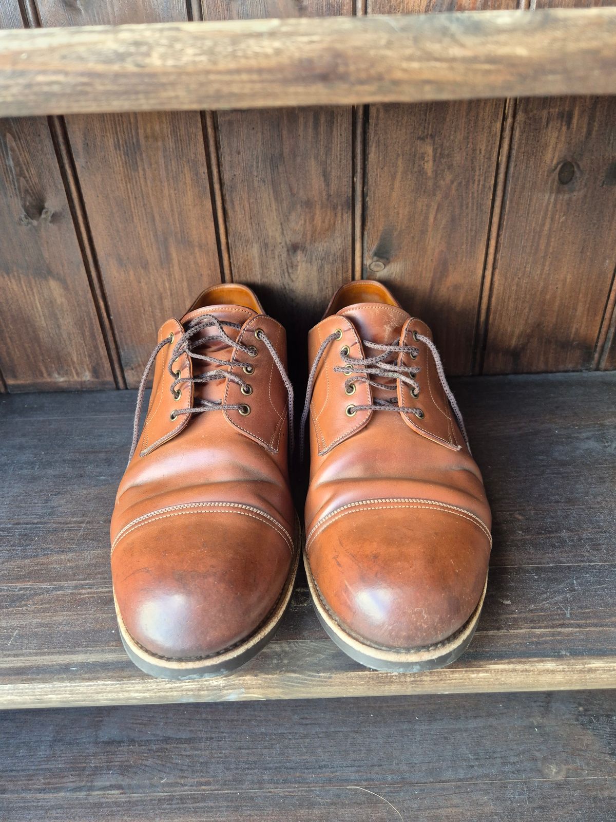 Photo by Natty on March 1, 2026 of the Carmina Custom Cap Toe Derby 80444 in Horween Natural Shell Cordovan.