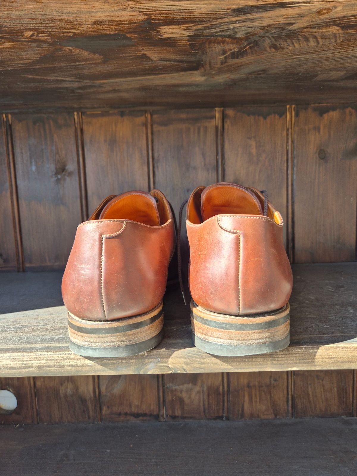 Photo by Natty on April 4, 2026 of the Carmina Custom Cap Toe Derby 80444 in Horween Natural Shell Cordovan.