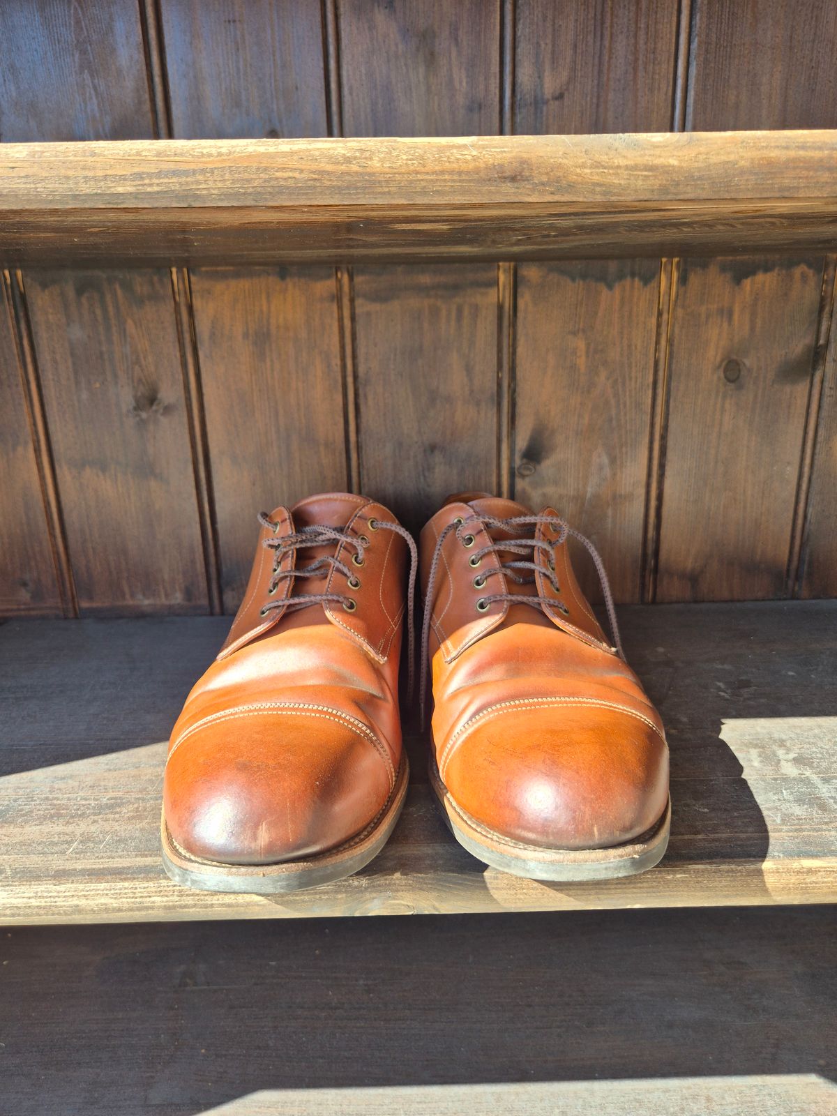 Photo by Natty on April 4, 2026 of the Carmina Custom Cap Toe Derby 80444 in Horween Natural Shell Cordovan.
