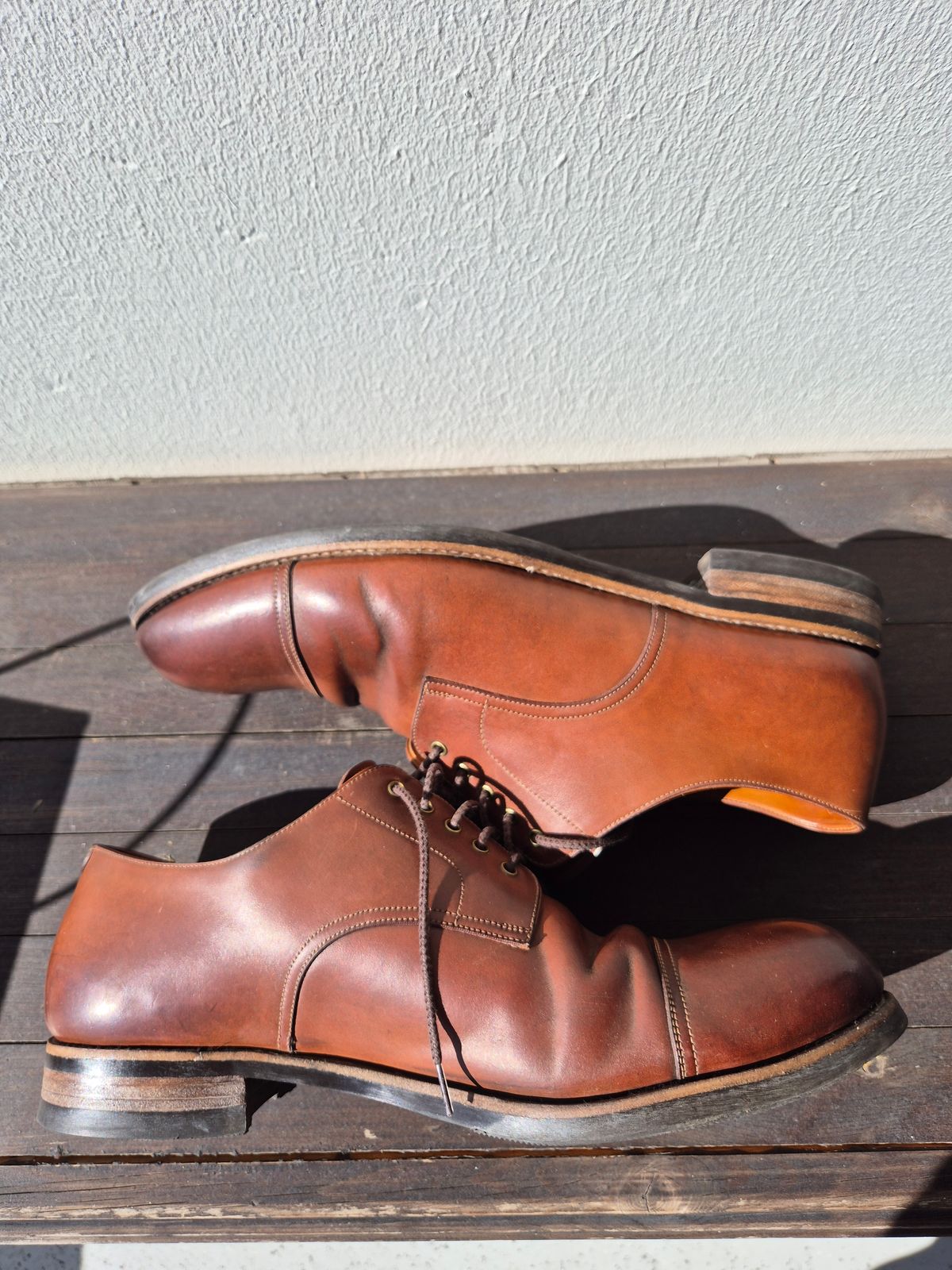 Photo by Natty on April 4, 2026 of the Carmina Custom Cap Toe Derby 80444 in Horween Natural Shell Cordovan.
