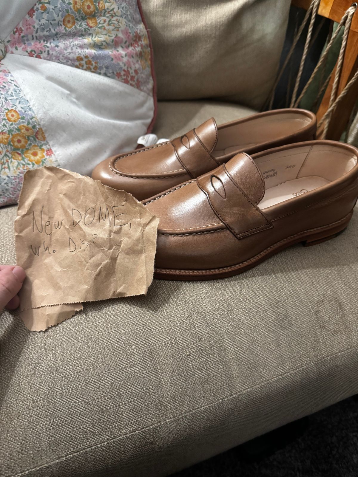 Photo by Keaton on October 1, 2025 of the Grant Stone Traveler Penny in Horween Dune Chromexcel.