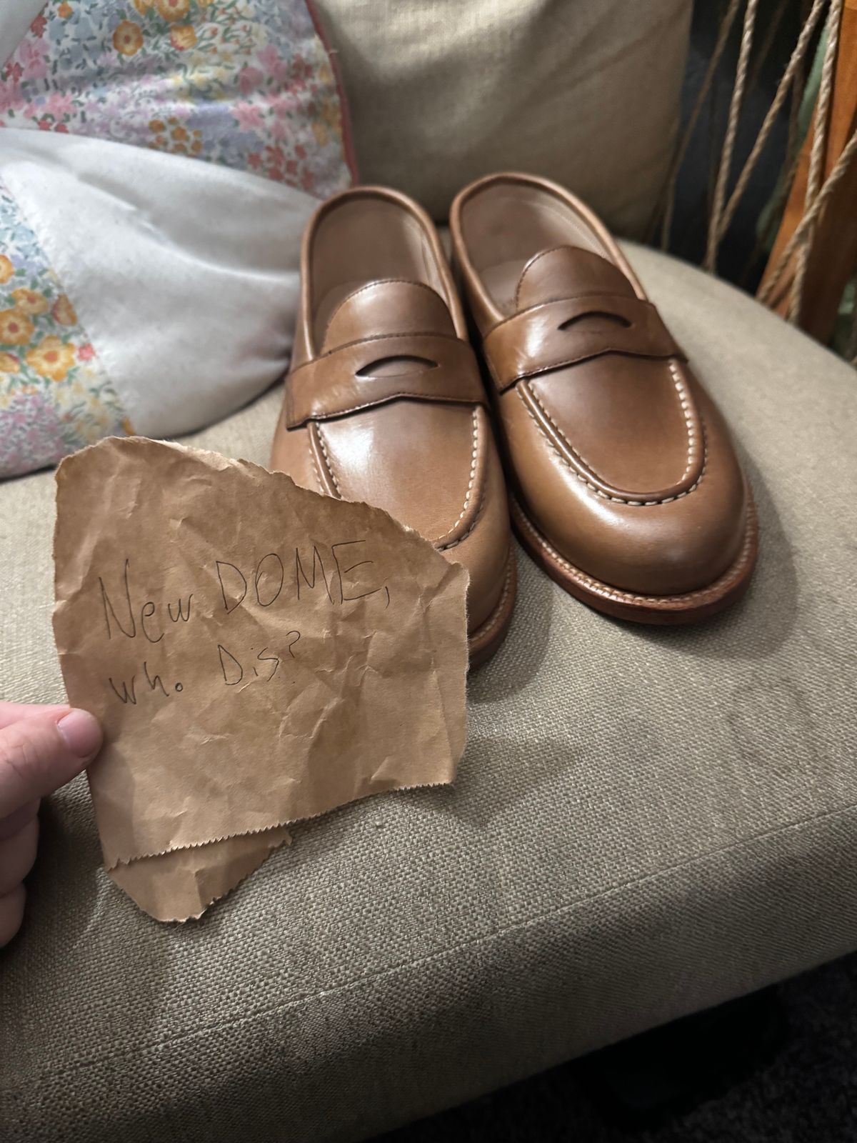 Photo by Keaton on October 1, 2025 of the Grant Stone Traveler Penny in Horween Dune Chromexcel.