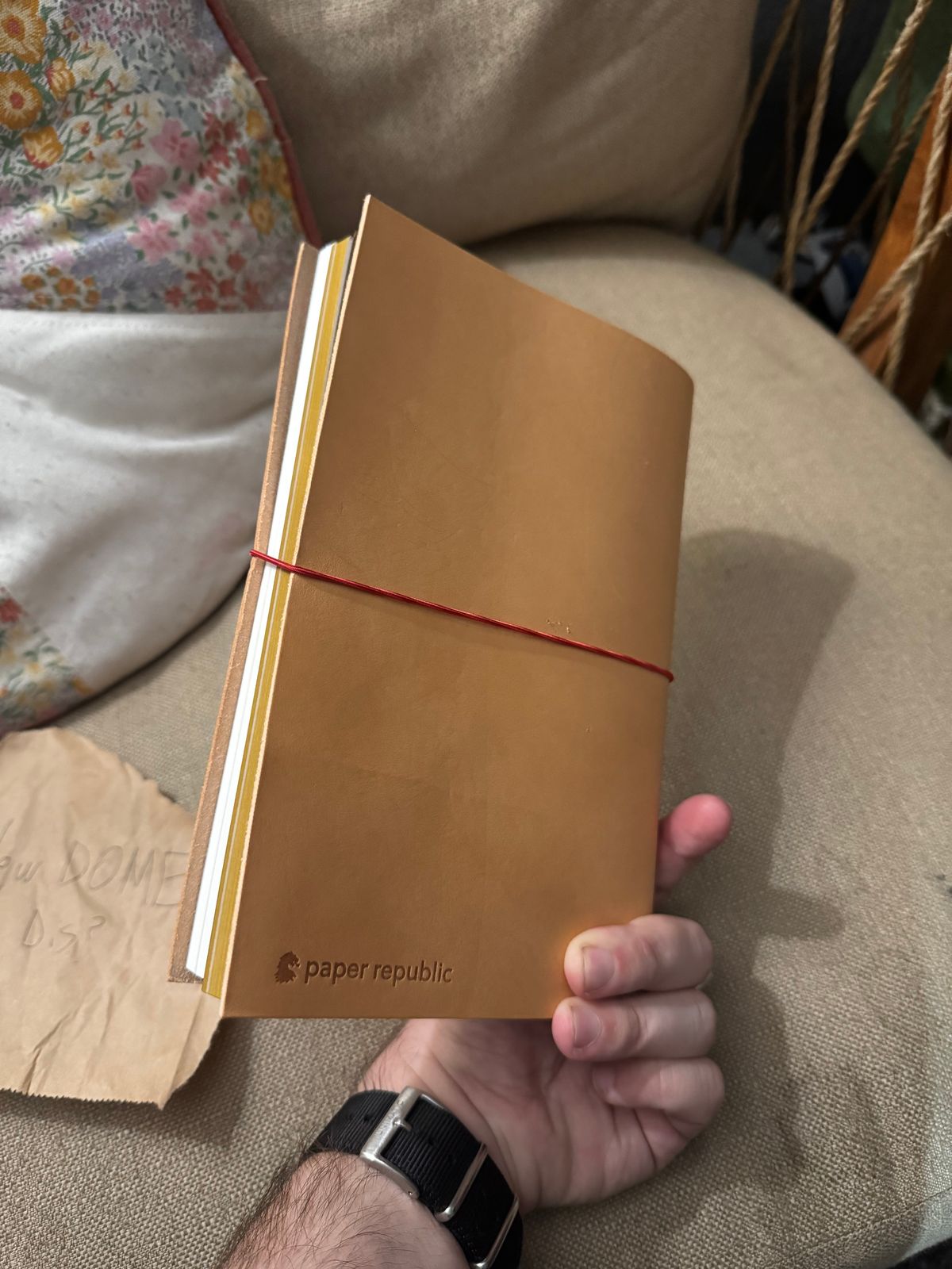 Photo by Keaton on October 1, 2025 of the Paper Republic XL Journal in Unknown Natural Veg Tan.