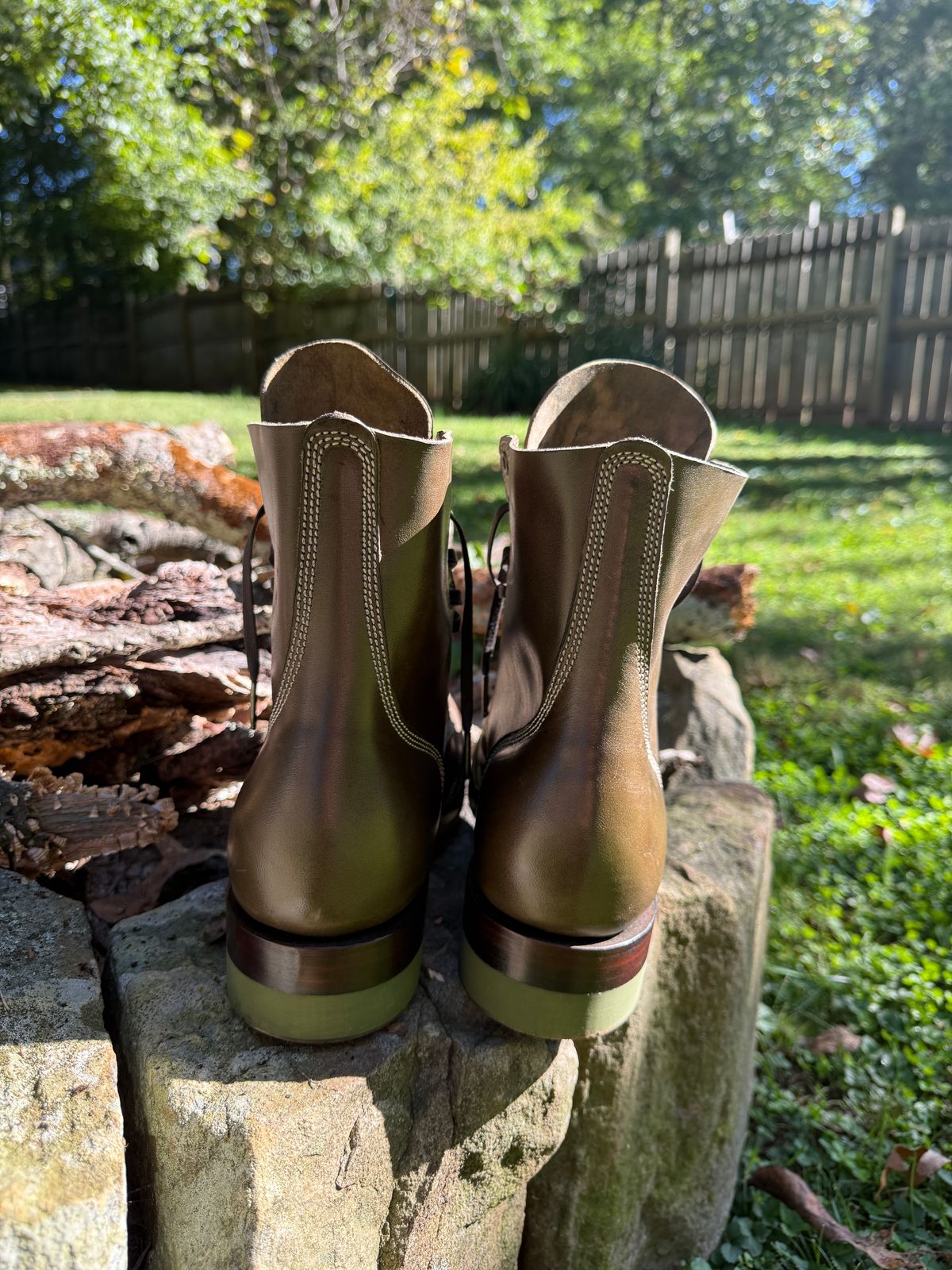 Photo by DinkyDog on October 3, 2025 of the Willie's Handmade Boots Boondocker in Maryam Olive Horsebutt.