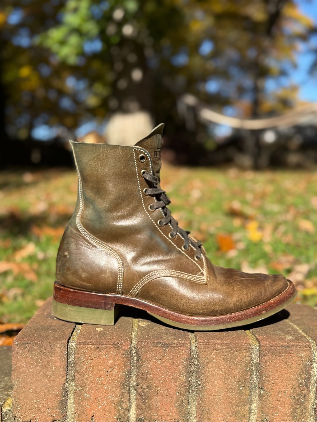 Photo by DinkyDog on November 3, 2025 of the Willie's Handmade Boots Boondocker in Maryam Olive Horsebutt.