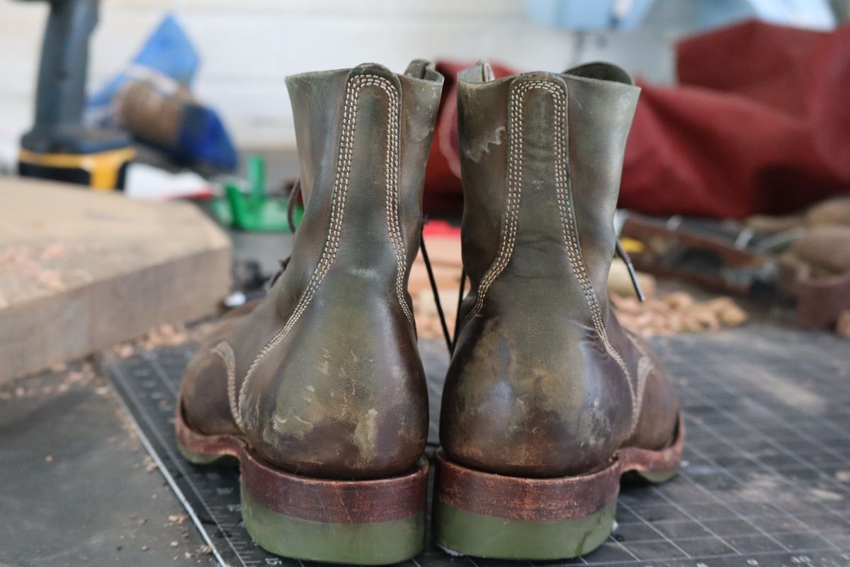 Photo by DinkyDog on February 1, 2026 of the Willie's Handmade Boots Boondocker in Maryam Olive Horsebutt.