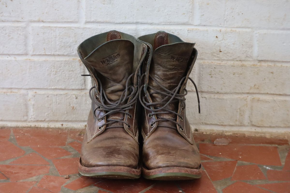 Photo by DinkyDog on February 1, 2026 of the Willie's Handmade Boots Boondocker in Maryam Olive Horsebutt.