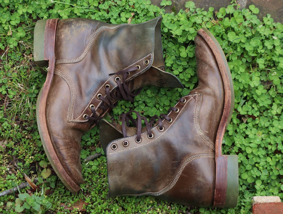 Photo by DinkyDog on March 3, 2026 of the Willie's Handmade Boots Boondocker in Maryam Olive Horsebutt.