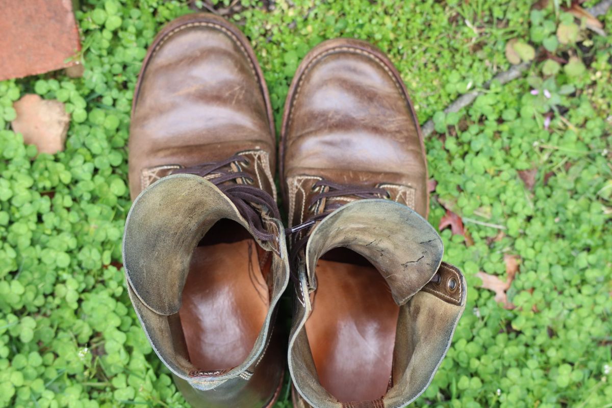 Photo by DinkyDog on March 3, 2026 of the Willie's Handmade Boots Boondocker in Maryam Olive Horsebutt.