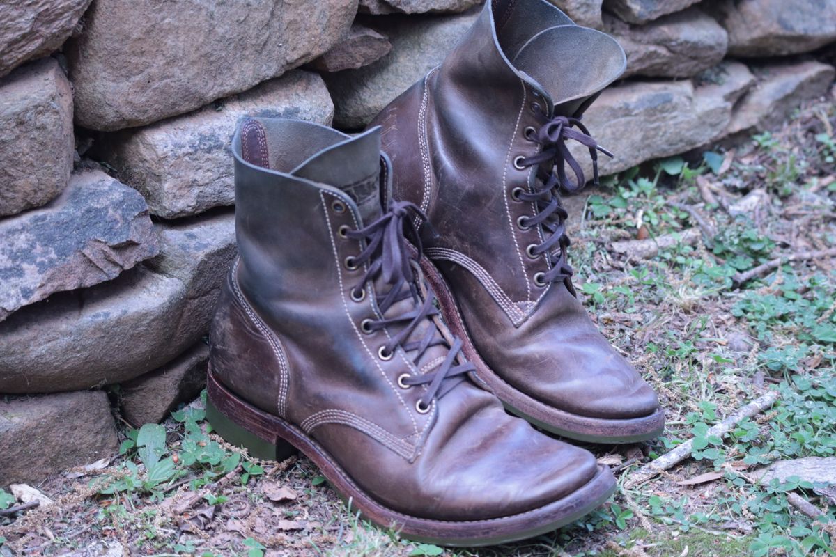 Photo by DinkyDog on April 4, 2026 of the Willie's Handmade Boots Boondocker in Maryam Olive Horsebutt.