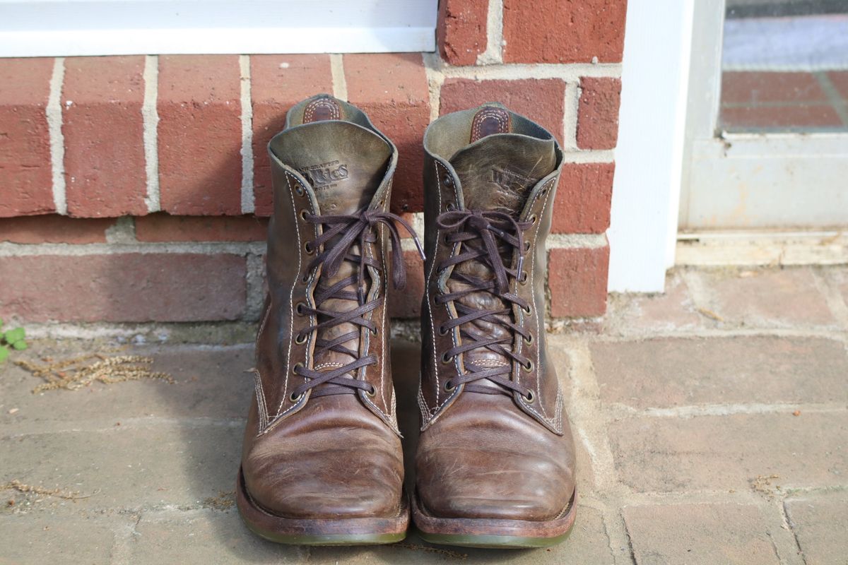 Photo by DinkyDog on April 4, 2026 of the Willie's Handmade Boots Boondocker in Maryam Olive Horsebutt.